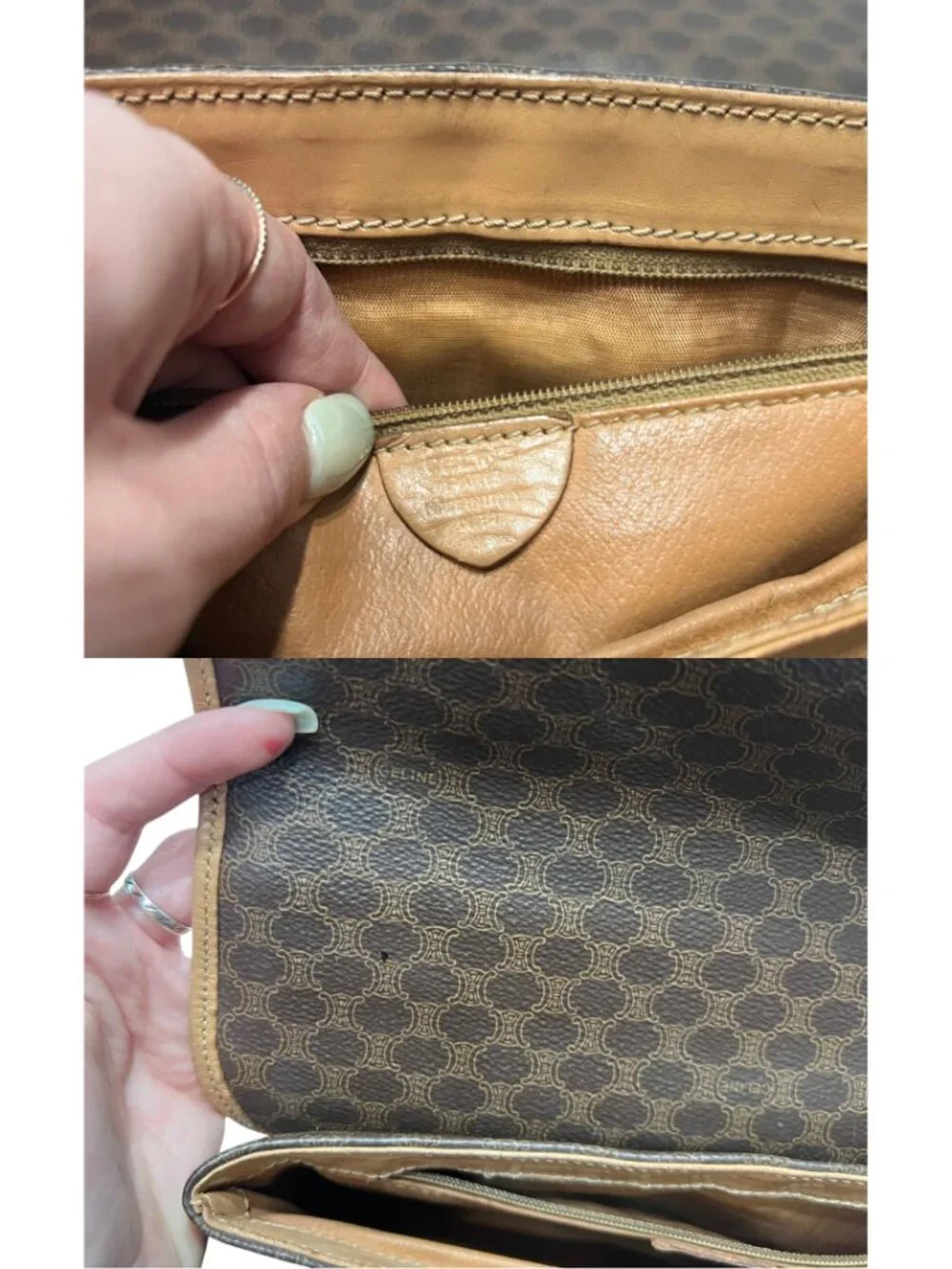 Celine VINTAGE Brown Monogram Macadam Handbag - Picture 9 of 16